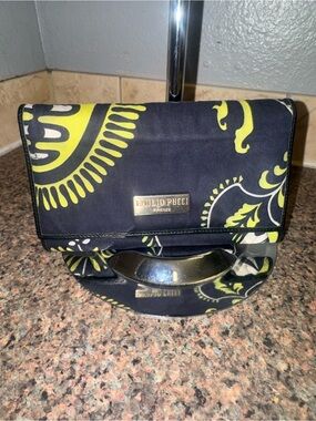 Emilio Pucci navy blue canvas wallet EUC retail $499